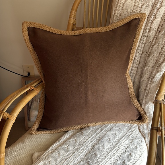 Pottery Barn Other - Pottery Barn Brown linen jute trim Pillow